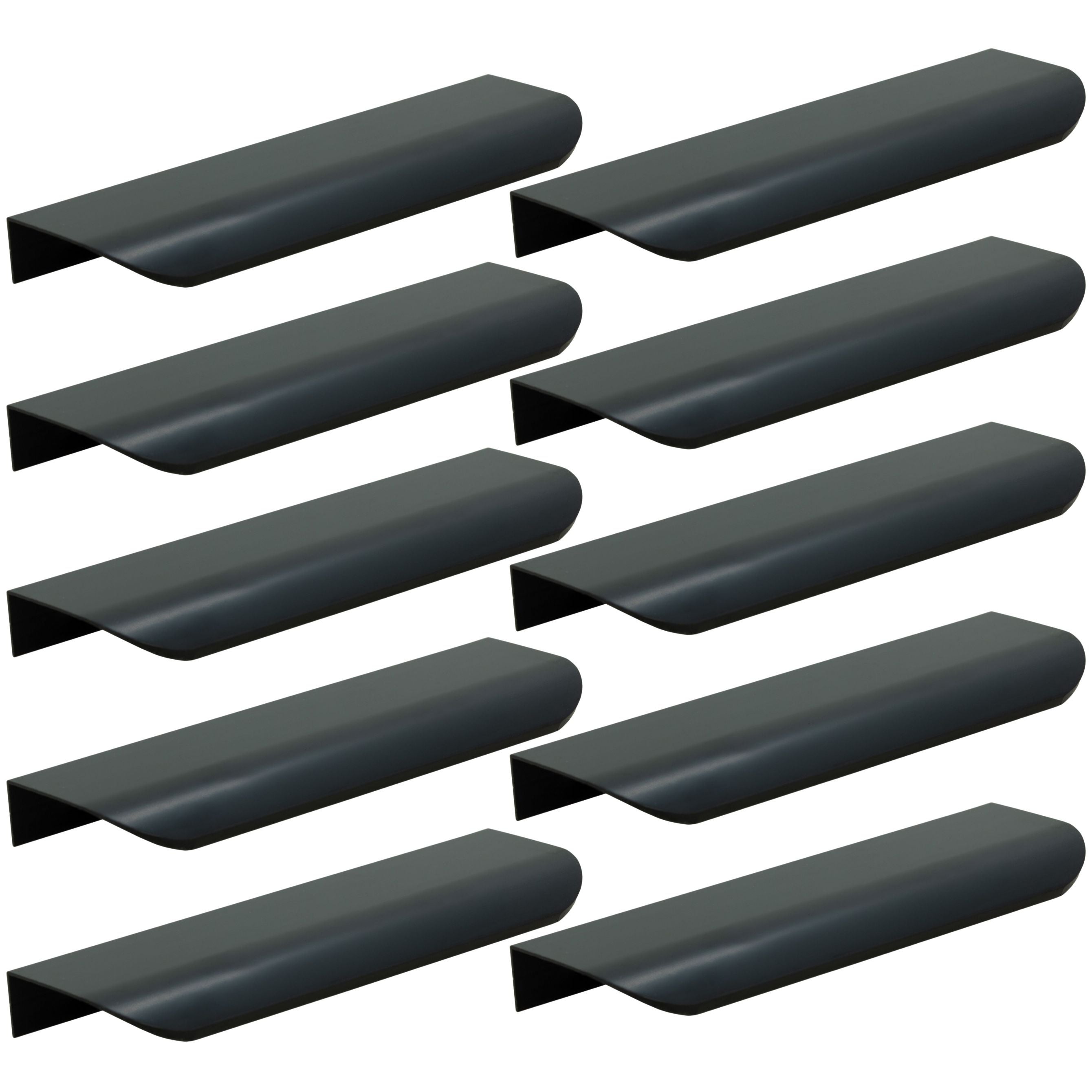 10 x Uchwyt meblowy krawędziowy 130 mm czarny