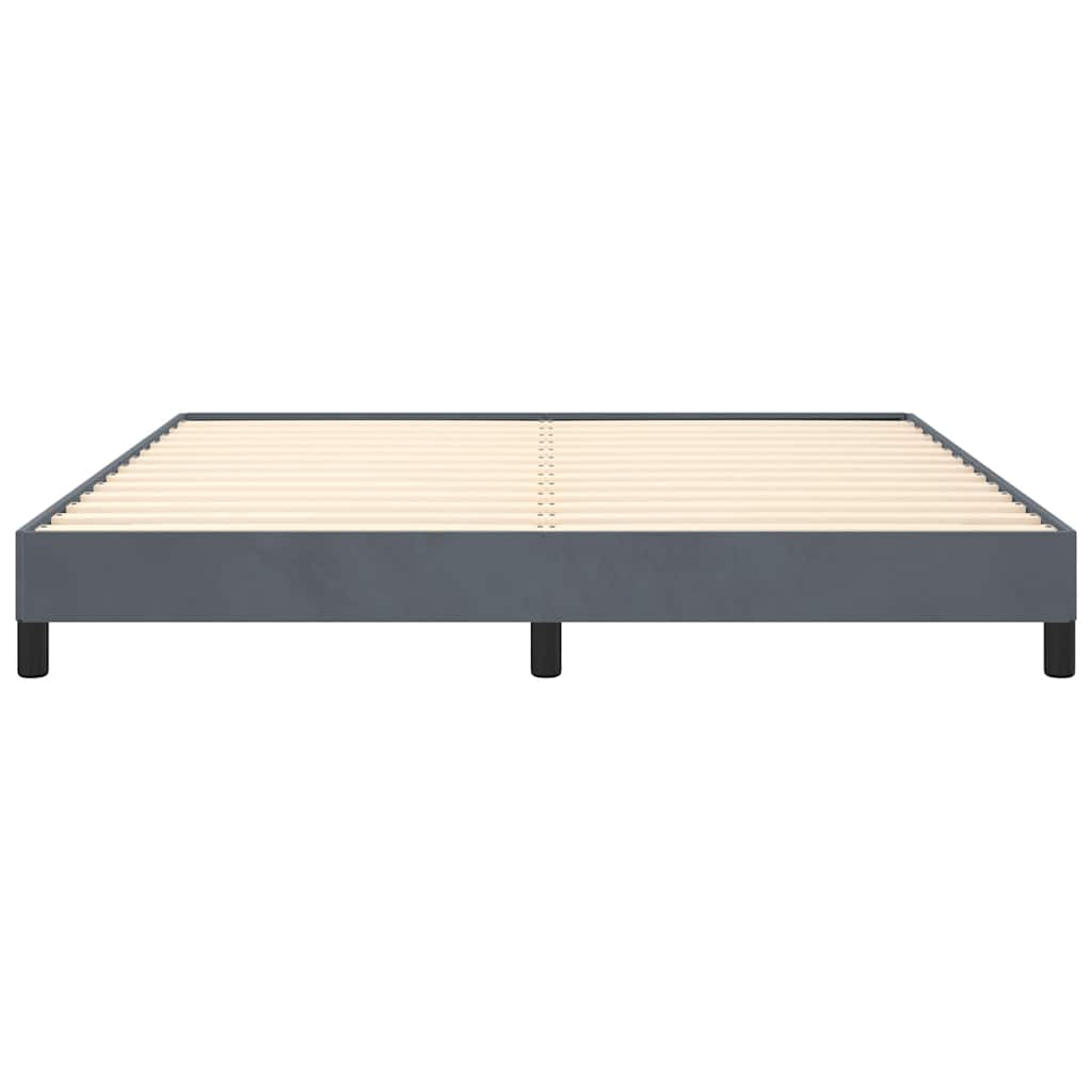 Cadre de lit gris foncé 193 x 203 cm en velours - 6