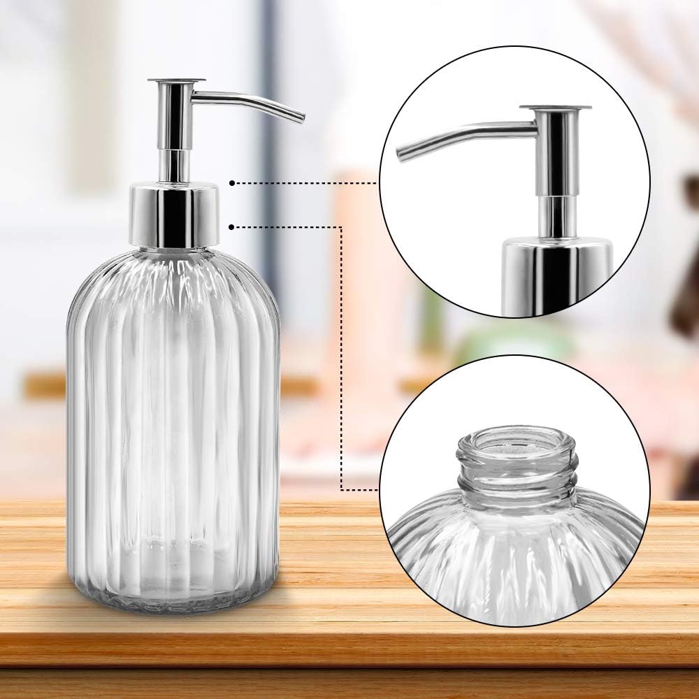 Set Dosatore Sapone Liquido Moderno In Vetro Colorato Con Stampe A Contrasto 49189385