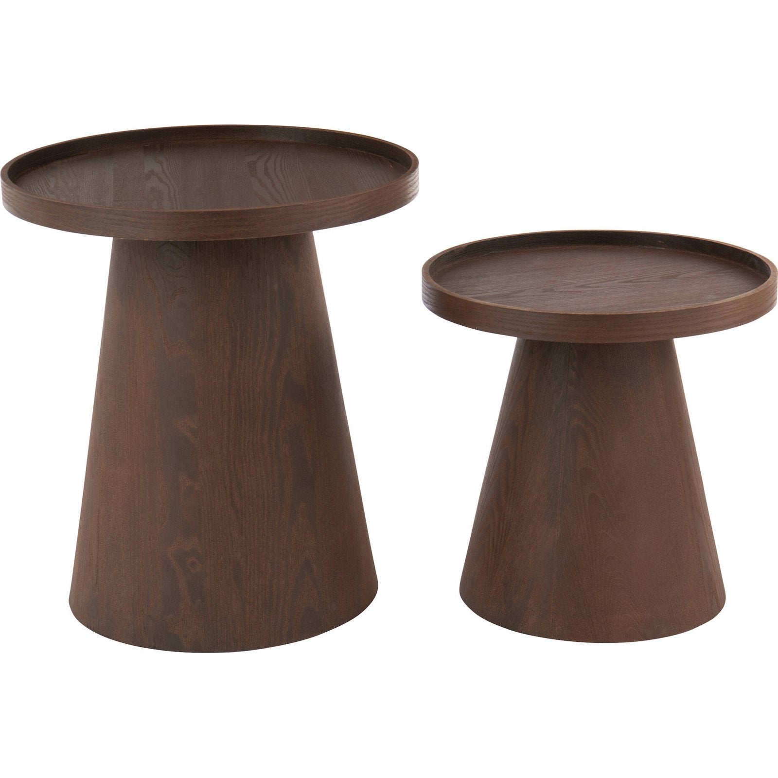 Table d'appoint ronde bois marron foncé design contemporain 45 x 45 x ...