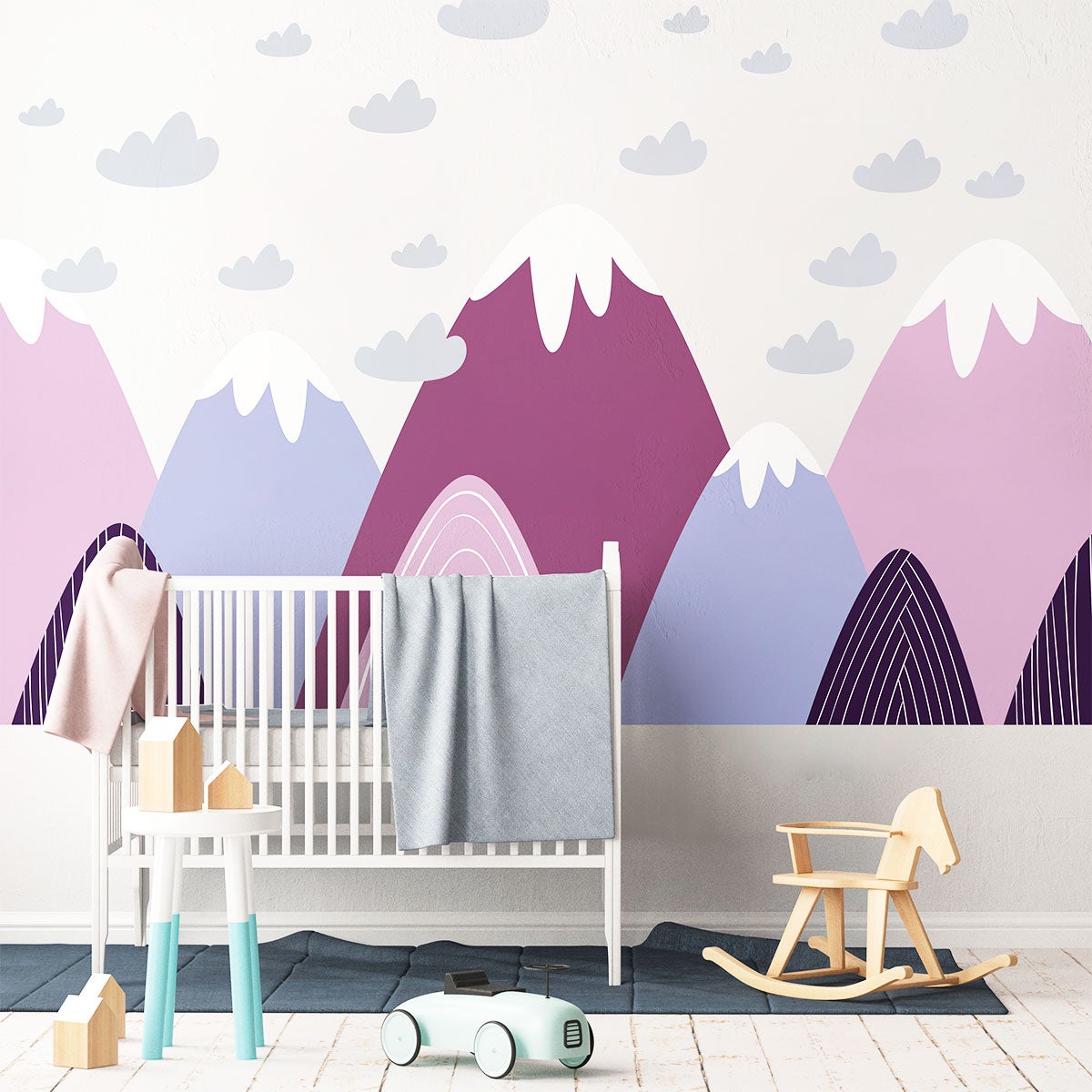 Vinilo niño escandinavo de montaña vilka - adhesivo de pared - revestimiento sticker mural decorativo - 80x120cm