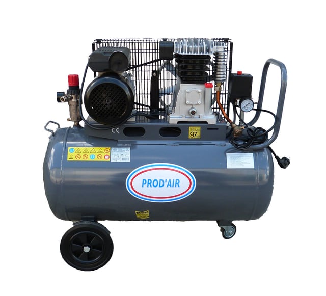 Compresseur 100 Litres 3 Cv 10 Bars Lubrifié Courroie Sur Roues