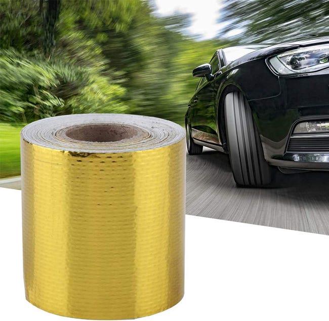 Rolka taśmy odblaskowej z folii aluminiowej, 5 cm x 5 m, odporna na wysokie temperatury, izolacja termiczna, złota
