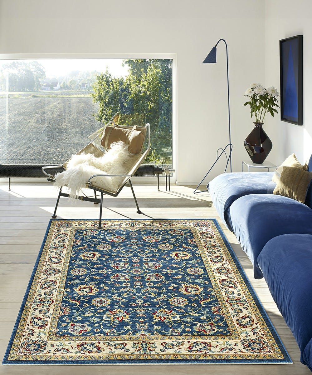 Tapis kazakh 300 x 400 cm bleu marine | GalleriaFarah1970 | Leroy Merlin