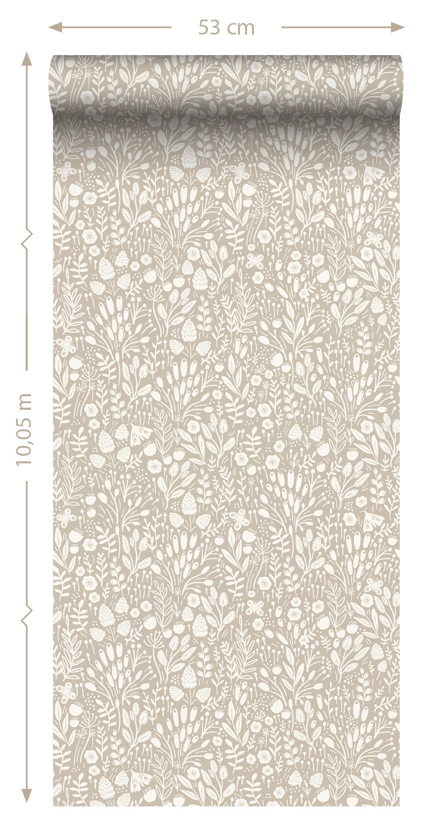 Tapeta kwiaty jasnego beżu - 50 x 900 cm - ESTAHOME - 9
