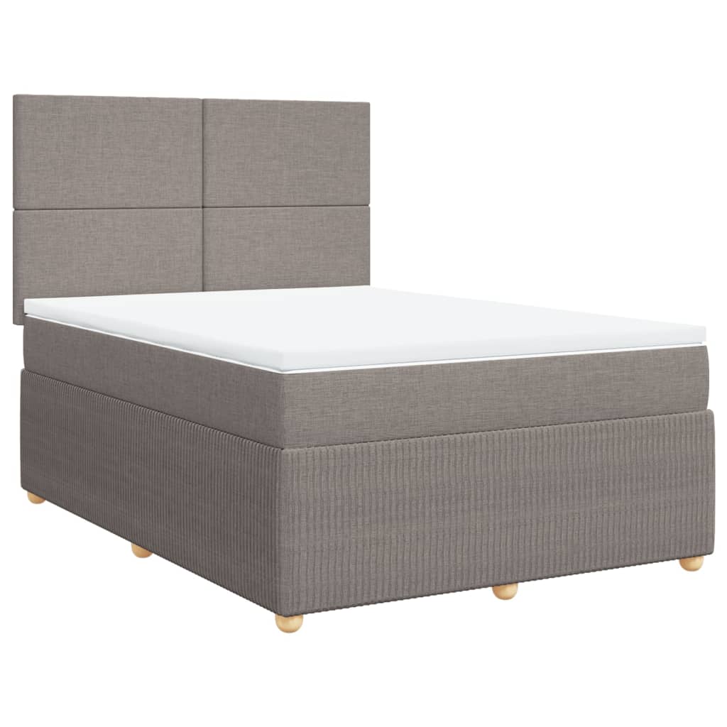 Cama box spring con colchón tela gris taupe 140x200 cm | Leroy Merlin
