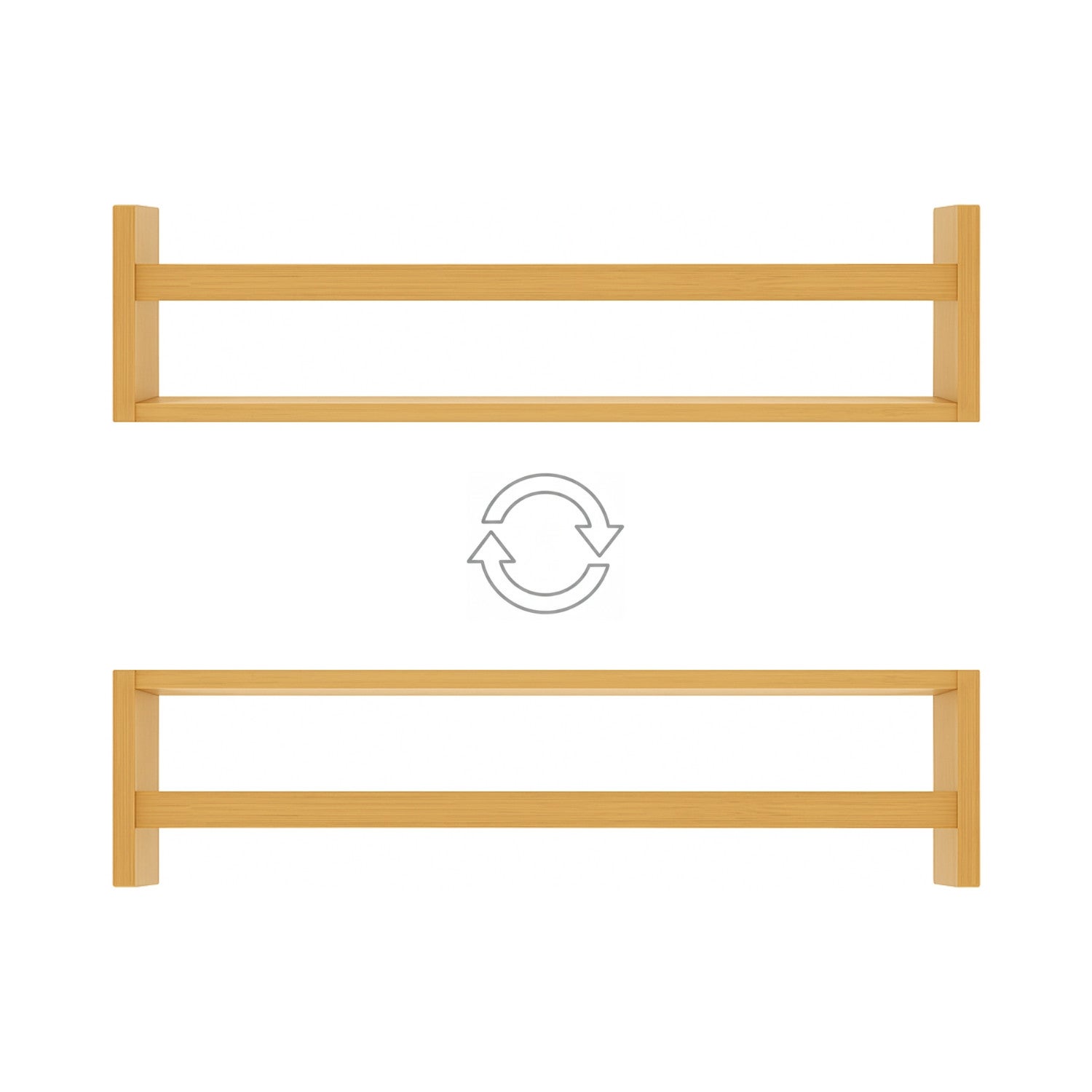 Pack 2 Estantes de Pared en Bambú Canoply 15x70x12cm Thinia Home - 2