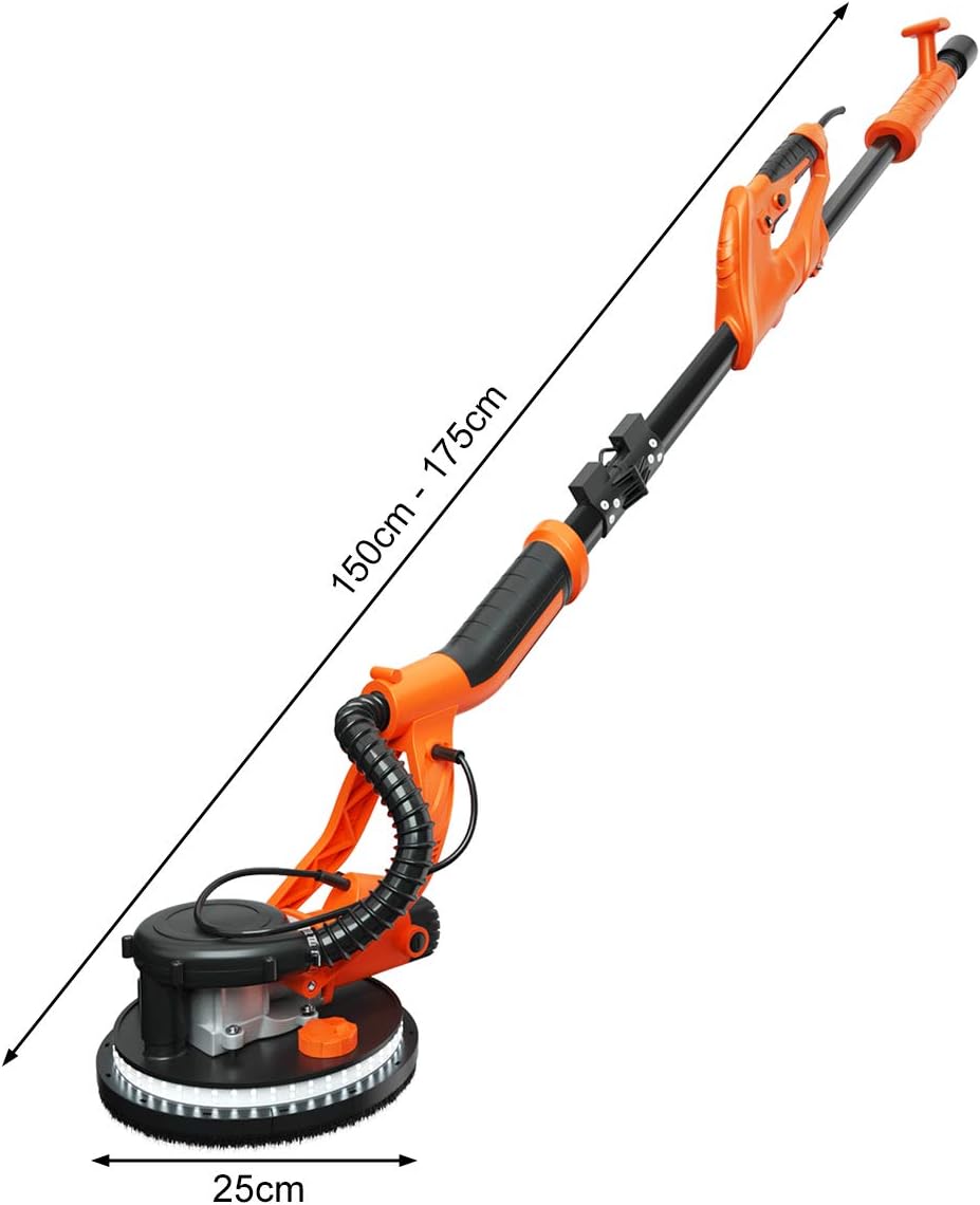 Ponceuse Girafe Murale 750W pour Mur et Plafond, 12 Disques Abrasifs Ø225MM, 6 Vitesses à 1500RPM, 80 Lumières LED, Manche Télescopique - 3