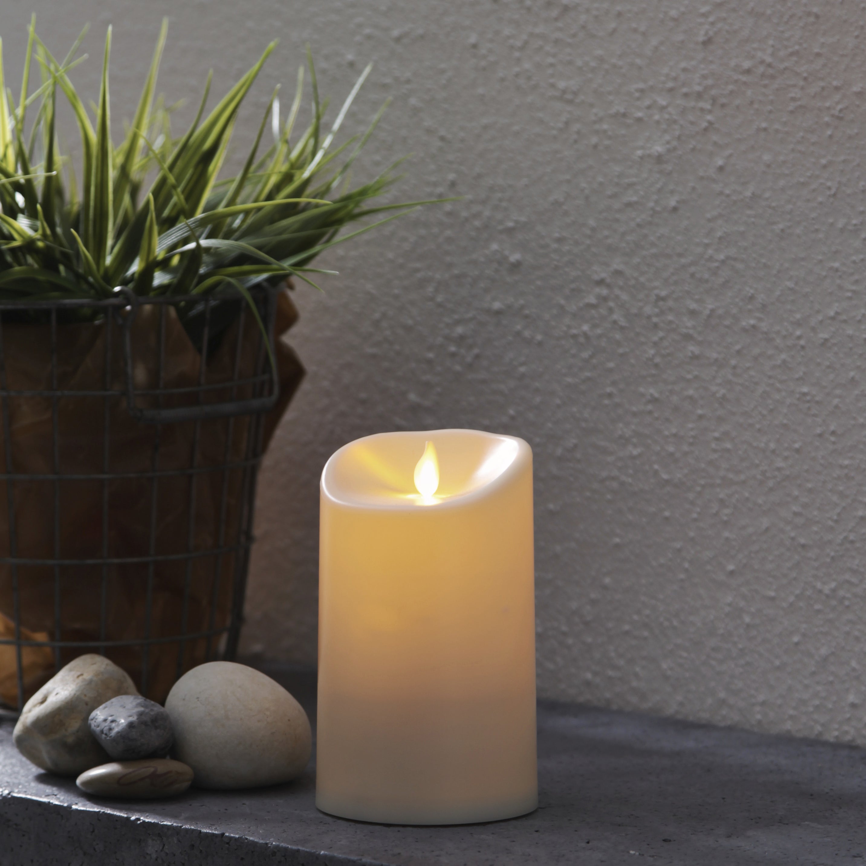 Vela Led de Plástico Fija Bo exterior dia 12.50-H25.00CM-1L cream/warm