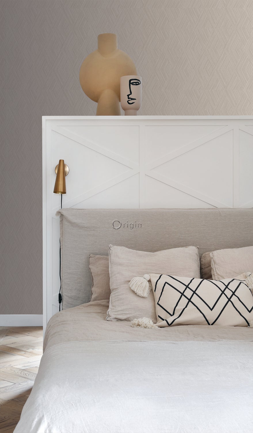 Tapeta graficzny motyw 3D piaskowego beżu - 53 cm x 10.05 m - ORIGIN - 3