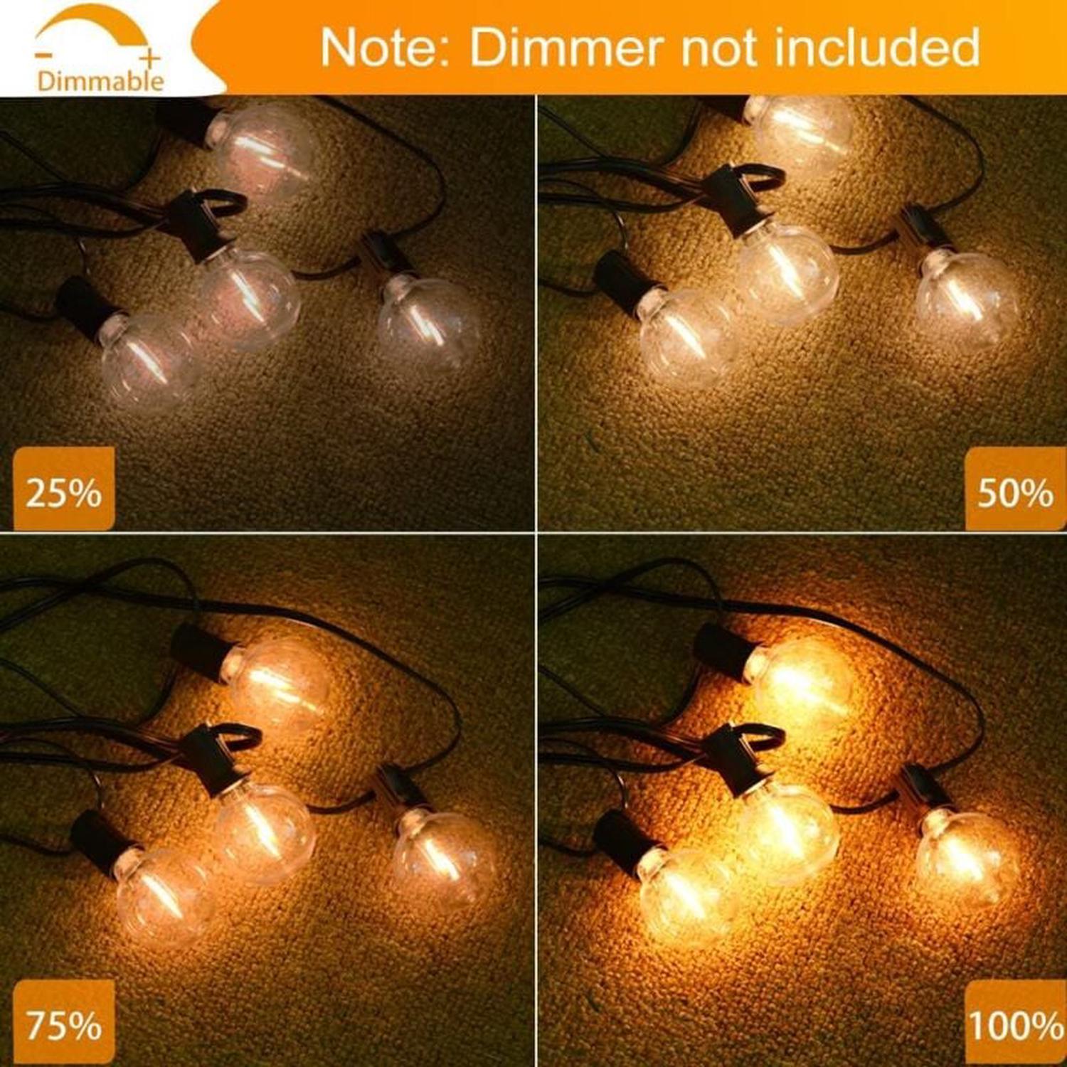 Guirlande Guinguette Extérieure, 30M LED Guirlande Avec 50+2 Guirlande Ampoule Incassables, IP44 étanche Guirlande Guinguette LED pour Terrasse - 3