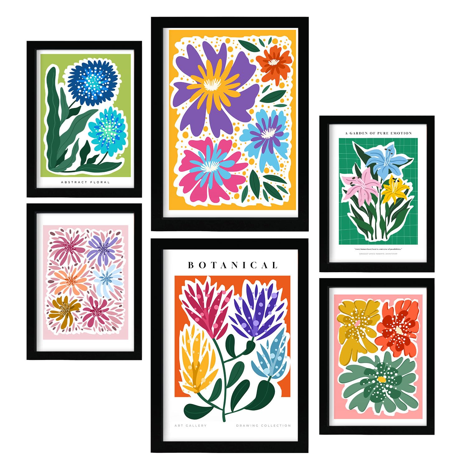 Nacnic lámina poster de primavera galería de arte abstracta cuadros decorativos para tu salón dormitorio hogar estampados a4 y a3 con marco negro