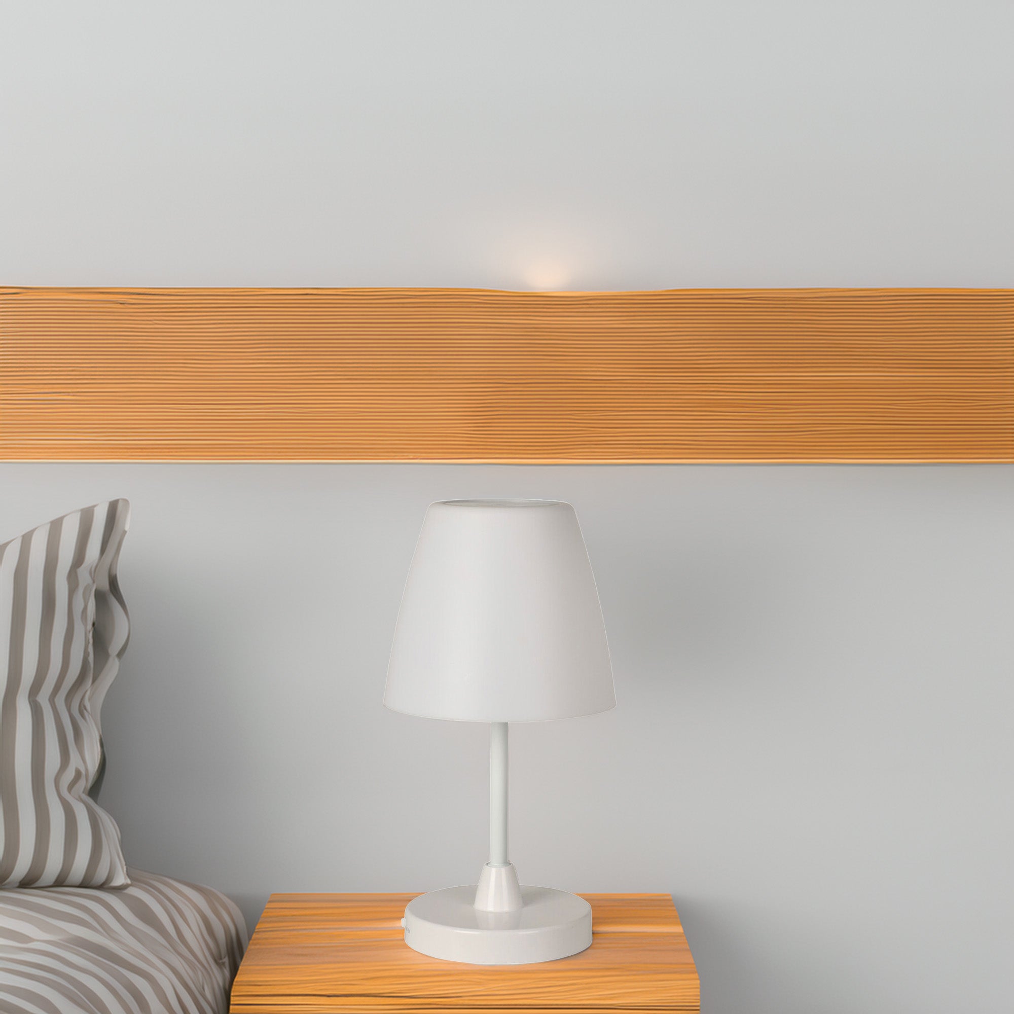 Wellhome  Lámpara De Mesa Led Touch Ø13x30 Cm En Blanco , Leroy Merlin