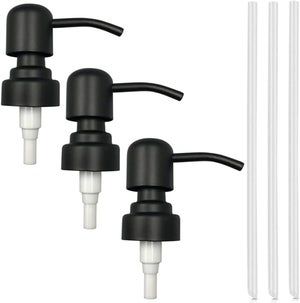 BENECREAT 4 pz Pompe di Ricambio Dispenser Pompe di Ricambio per Dispenser di Sapone Pompe Dispenser di Legno in Plastica Nera per Sapone, Lozione, Shampoo, Cucina e Bagno