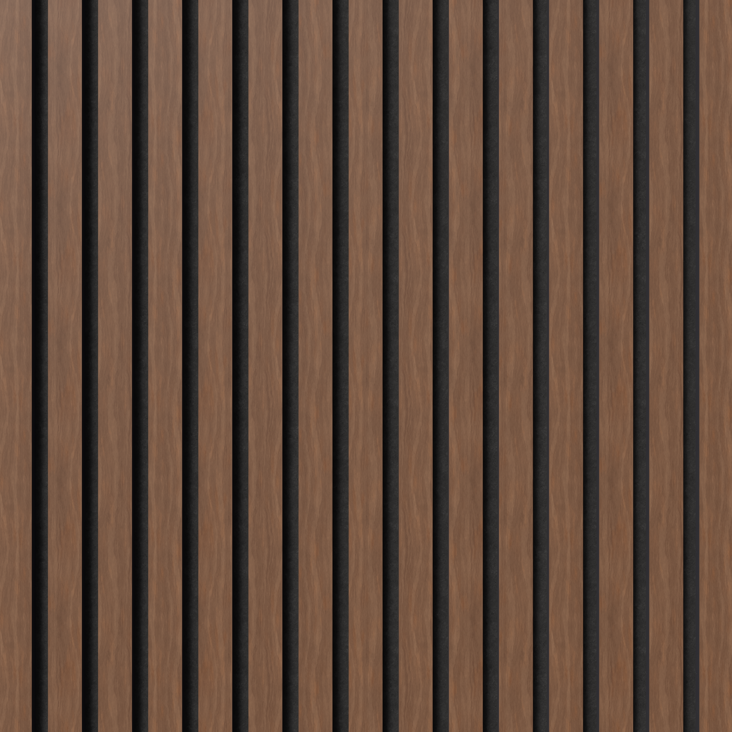 Lot de 2 panneaux tasseaux acoustiques MDF décor noyer américain, feutrine noire, 240x32 cm Nordic Acoustics - 5