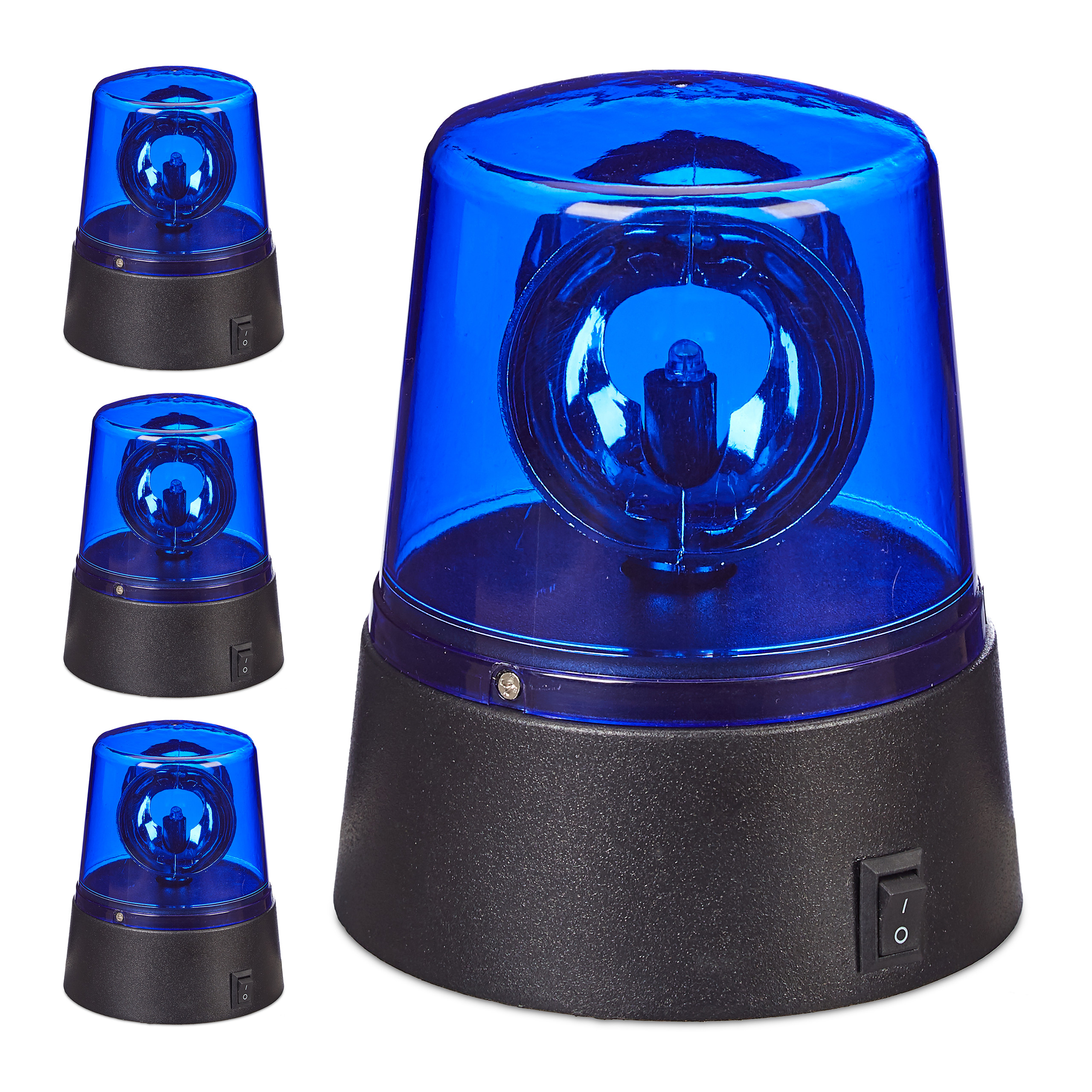 4 x luces policía led, luz advertencia omnidireccional, para fiestas, con pilas, ps-abs, azul