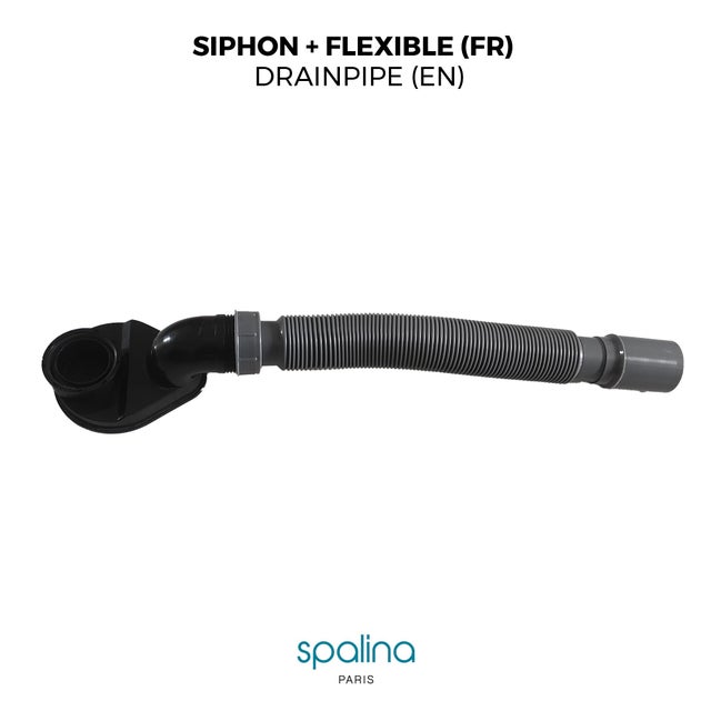 Accessoire Siphon extra plat + flexible 80 x8,94 x6,53 cm, by SPALINA
