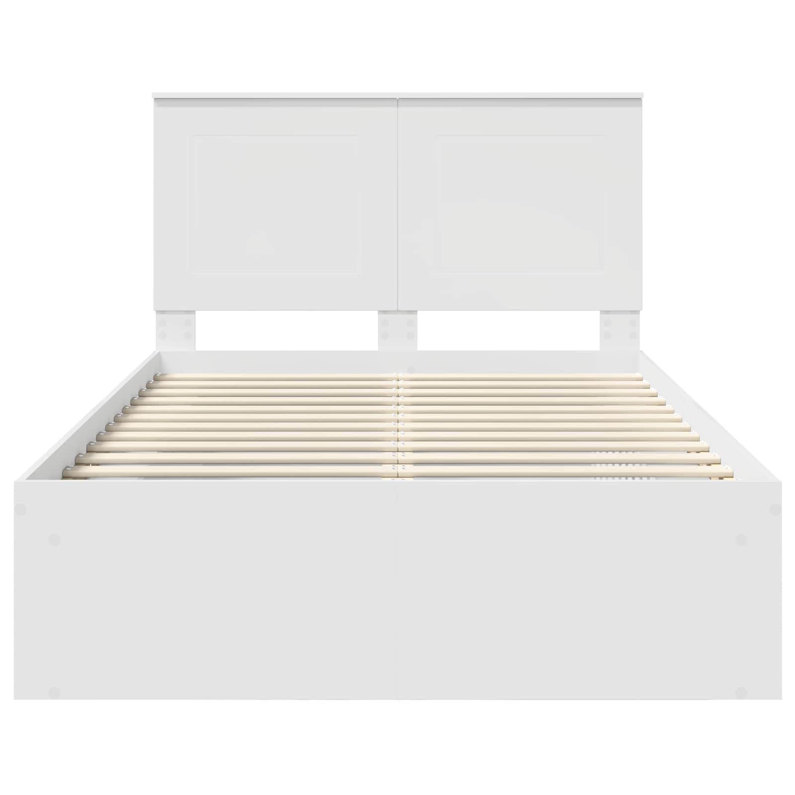 Cadre de lit blanc 120 x 200 cm en pin massif - 7
