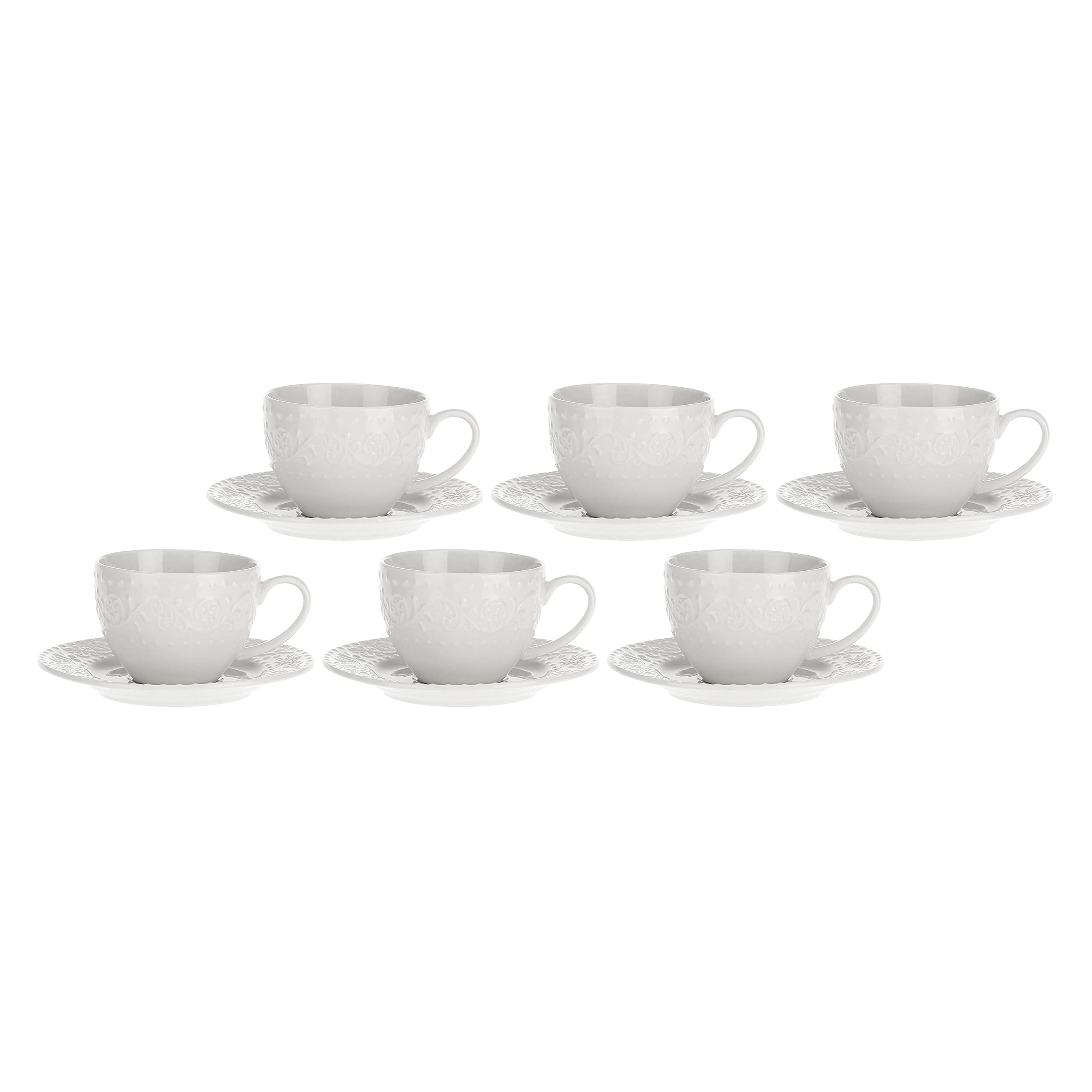 Gang Rinpoche Set Di 2 Tazze Da Caffè In Porcellana Bianca Bone China, 295 Ml, Bordo Dorato, Leggere E Adatte A Microonde E Lavastoviglie