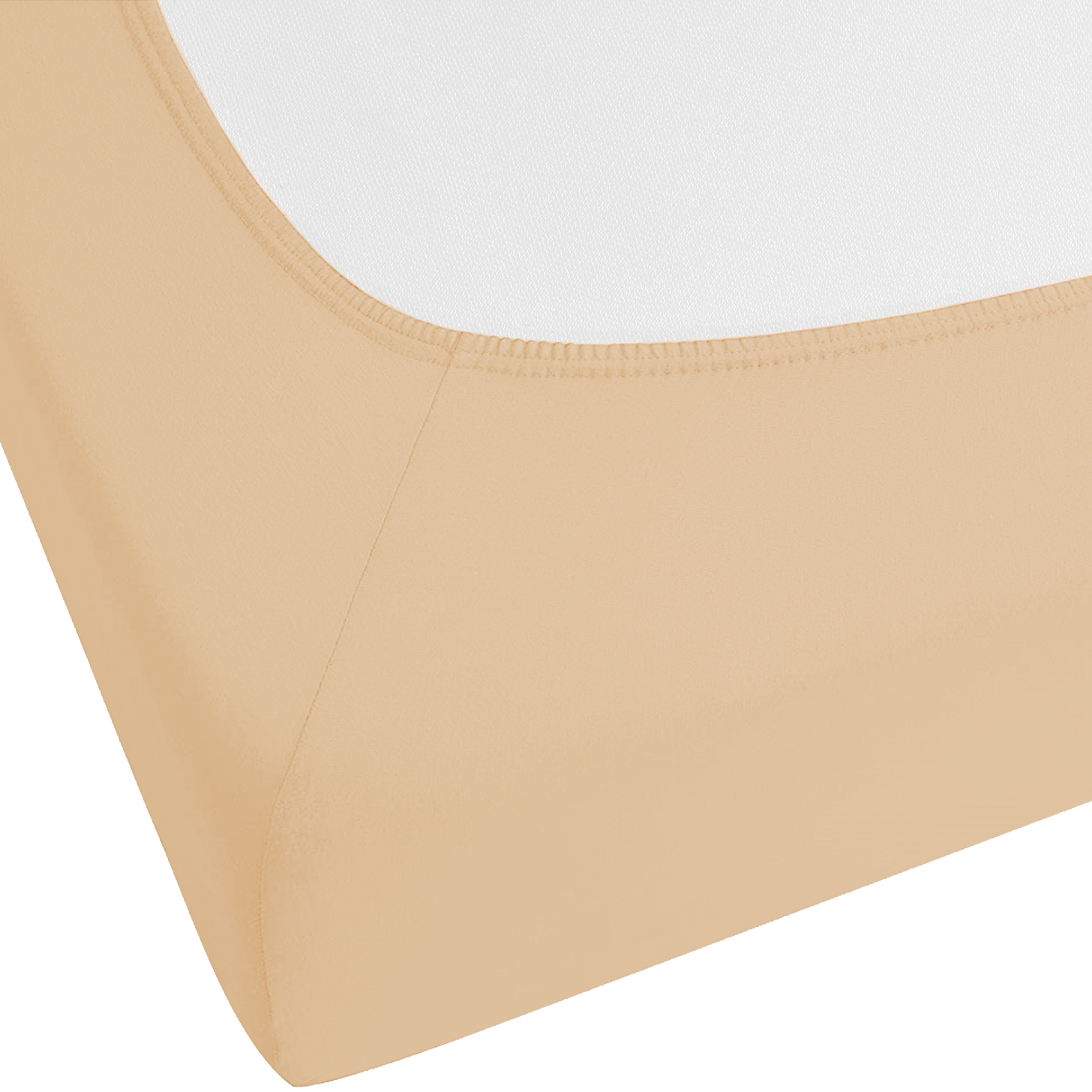 Drap housse JANBU Coton 160 x 200 cm Beige sable - 6