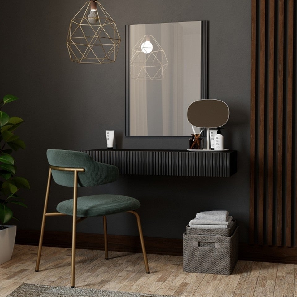 Coiffeuse suspendue noire avec miroir Gustave | Leroy Merlin