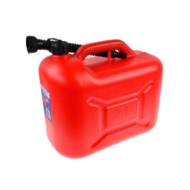 Jerrican essence et gasoil en PEHD avec bec verseur flexible Rouge 20 L