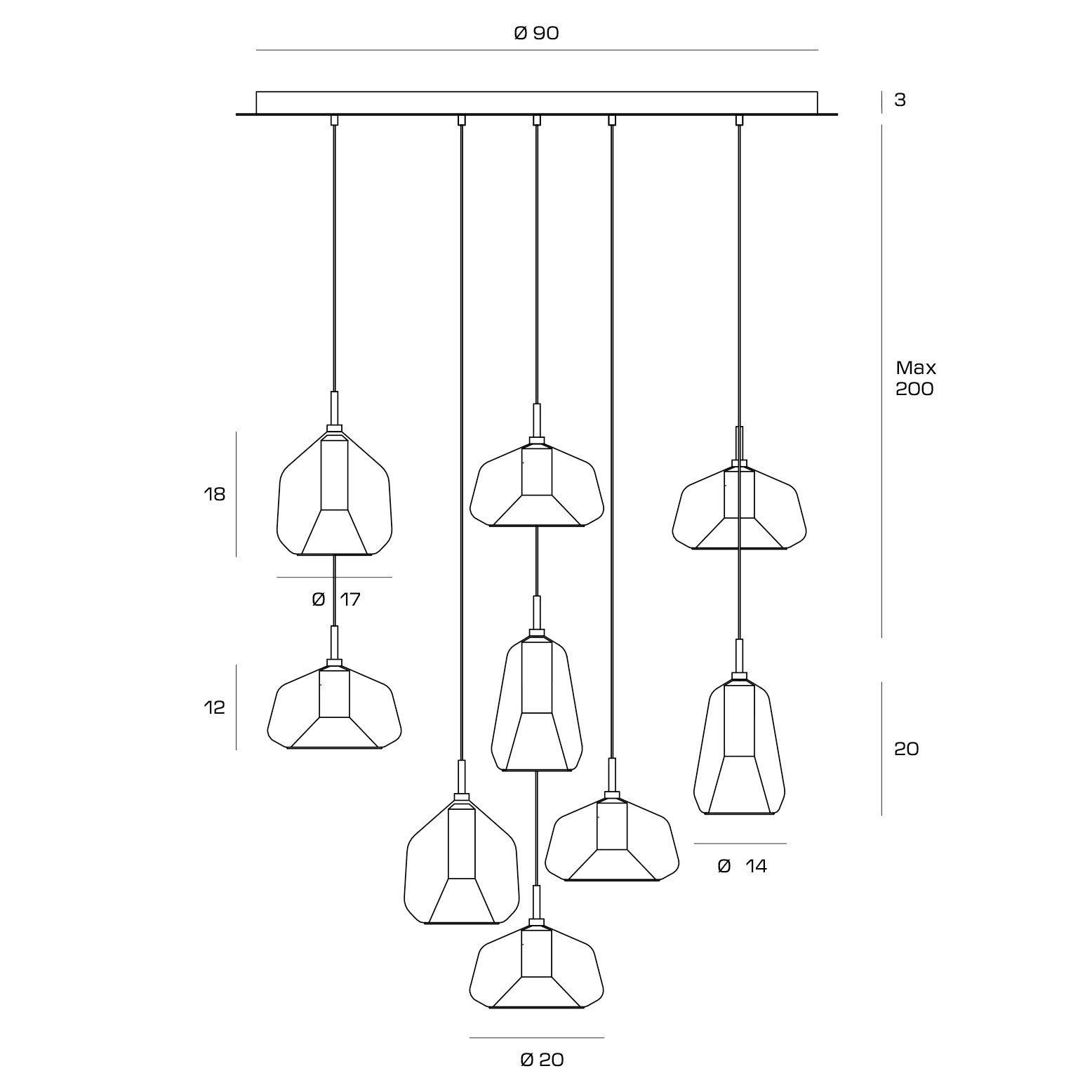 X-RAY suspension, bronze - 5