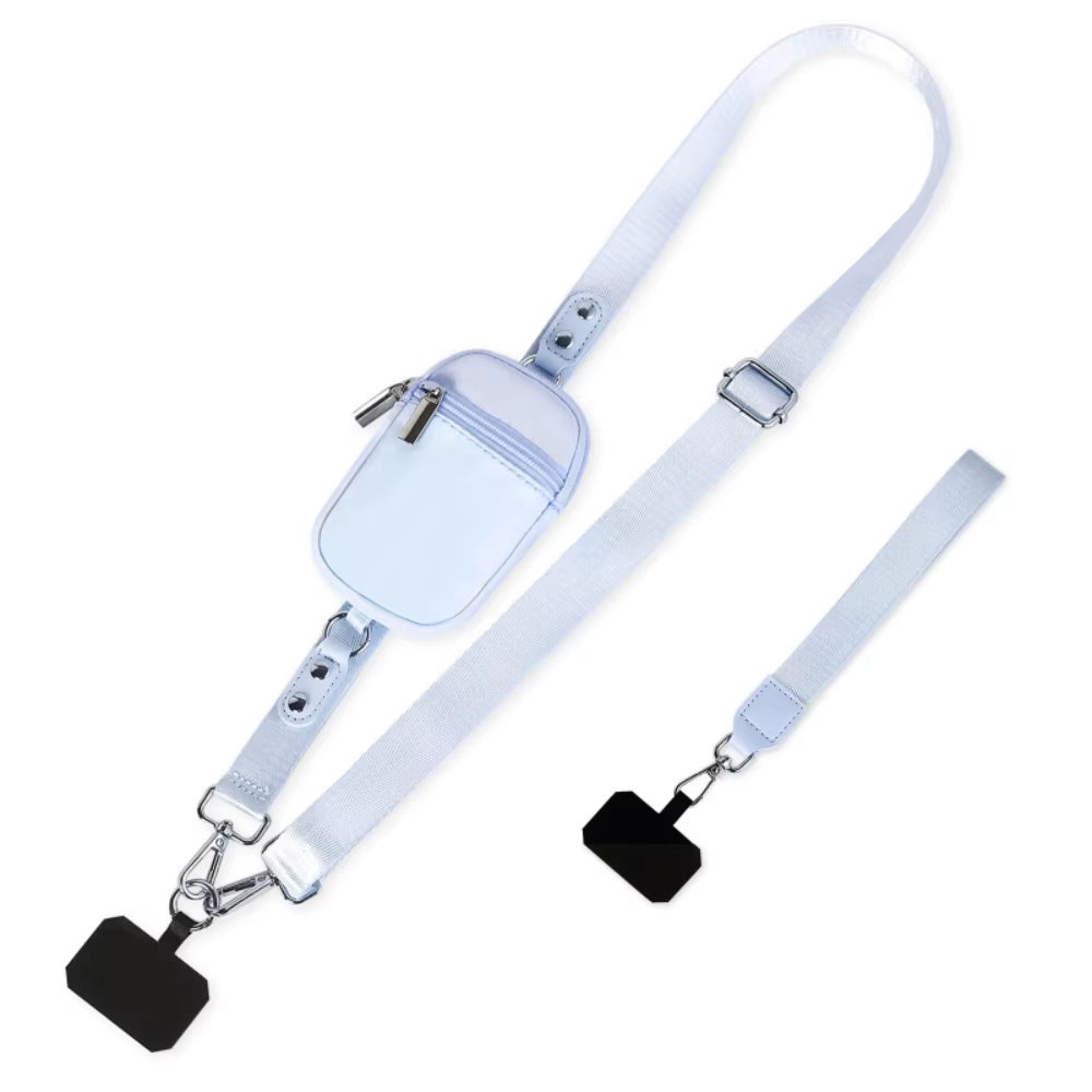 SS Cordon de téléphone à bandoulière, cordon de téléphone portable, patch lasso avec sangle de cou réglable pour tout téléphone portable, iPhone, smartphones – Gris