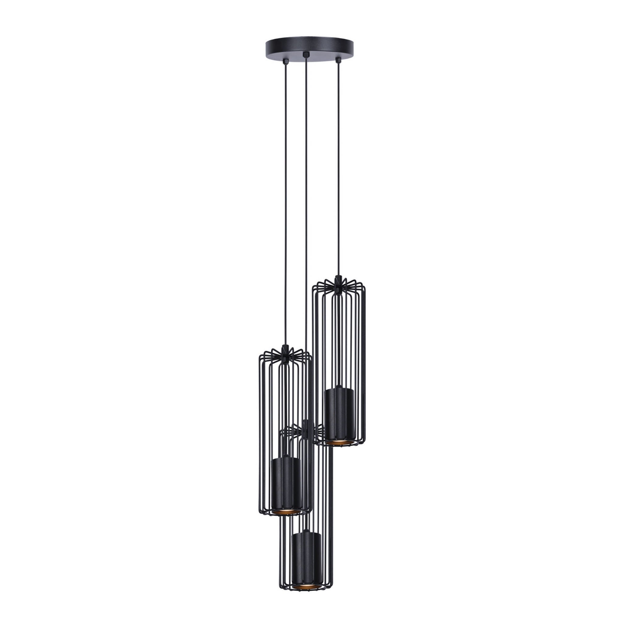 Lampa wisząca Falcon czarna 3xGU10x50W tuba wym: 115 x 20 x 20 cm metal Kaja