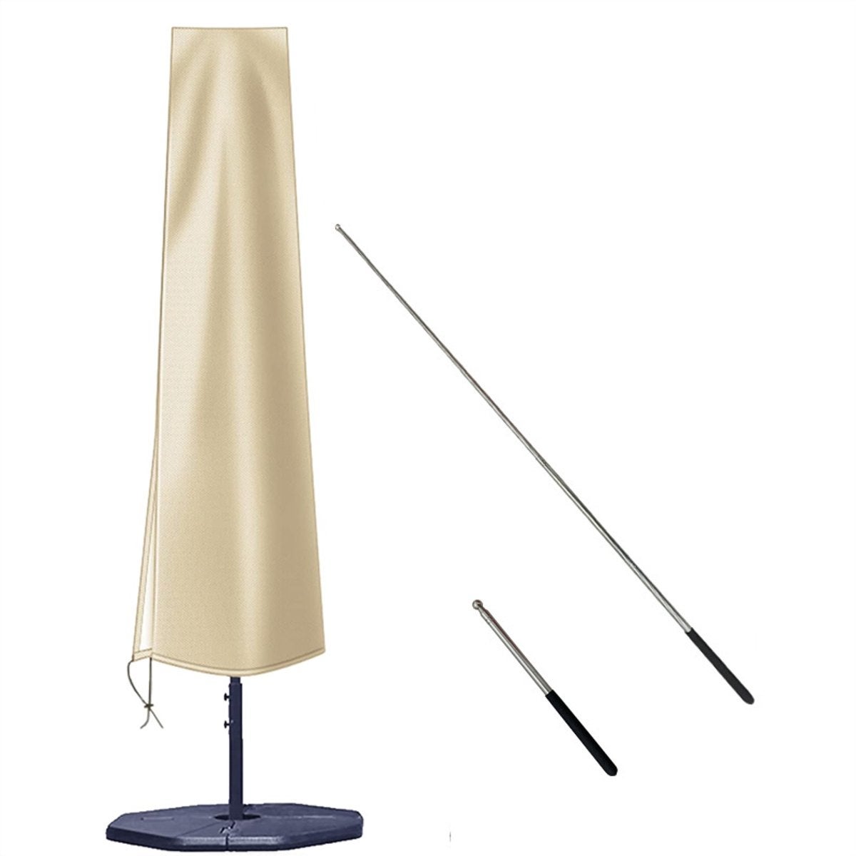 Husă pentru parasolar în consolă, Husă impermeabilă pentru parasolar cu stâlp, Material textil din poliester rezistent