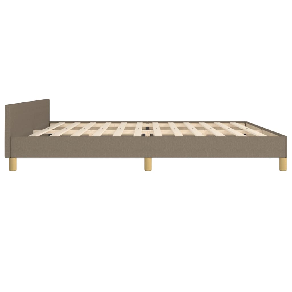 Cadre de lit sans matelas en tissu taupe pour la chambre, 200 × 200 cm - 7