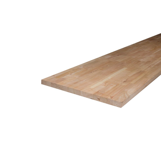 Plan de travail bois massif Hévéa lamellé abouté L.250 x P.65 cm, Ep.26 mm