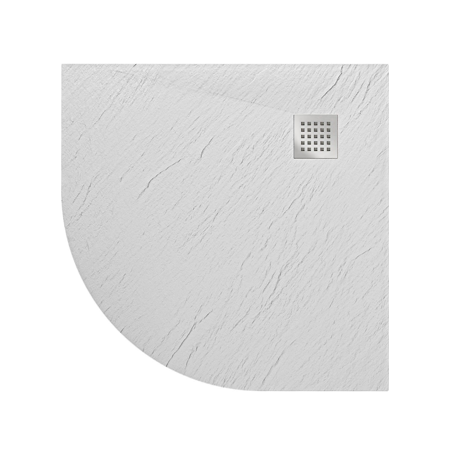 Receveur De Douche Idralite 90x90 Cm Demi-circulaire, Effet Pierre Anthracite, Résine