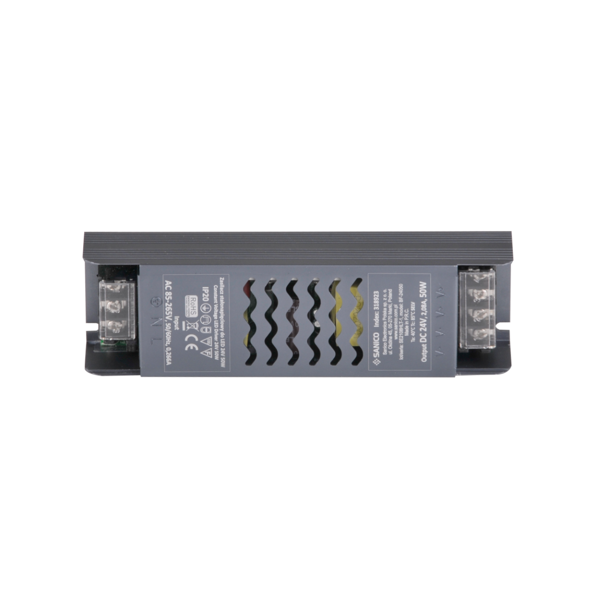Zasilacz transformator do LED 50W 24V / 2.08A stałonapięciowy IP20 Polux