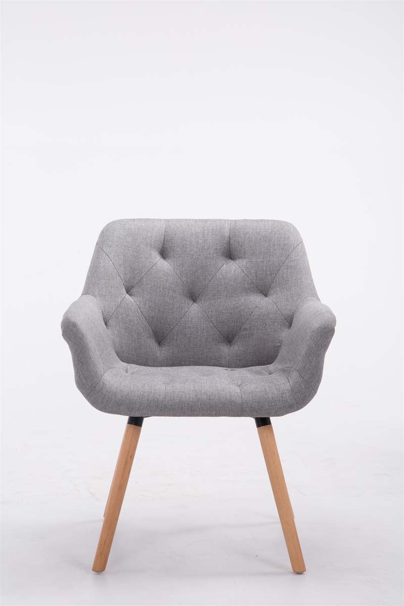 Chaise Salle à Manger Cassidy - Design Scandinave - Tissu Gris, Pieds Bois - Confortable Et Stable 150 Kg