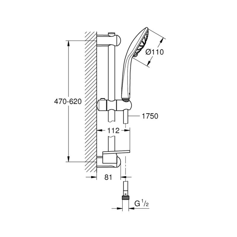 Grohe Set Mitigeur Thermostatique de Douche + Ensemble de douche complet 3 jets EUPHORIA 110 (34840000-EUPHORIA3) - 5