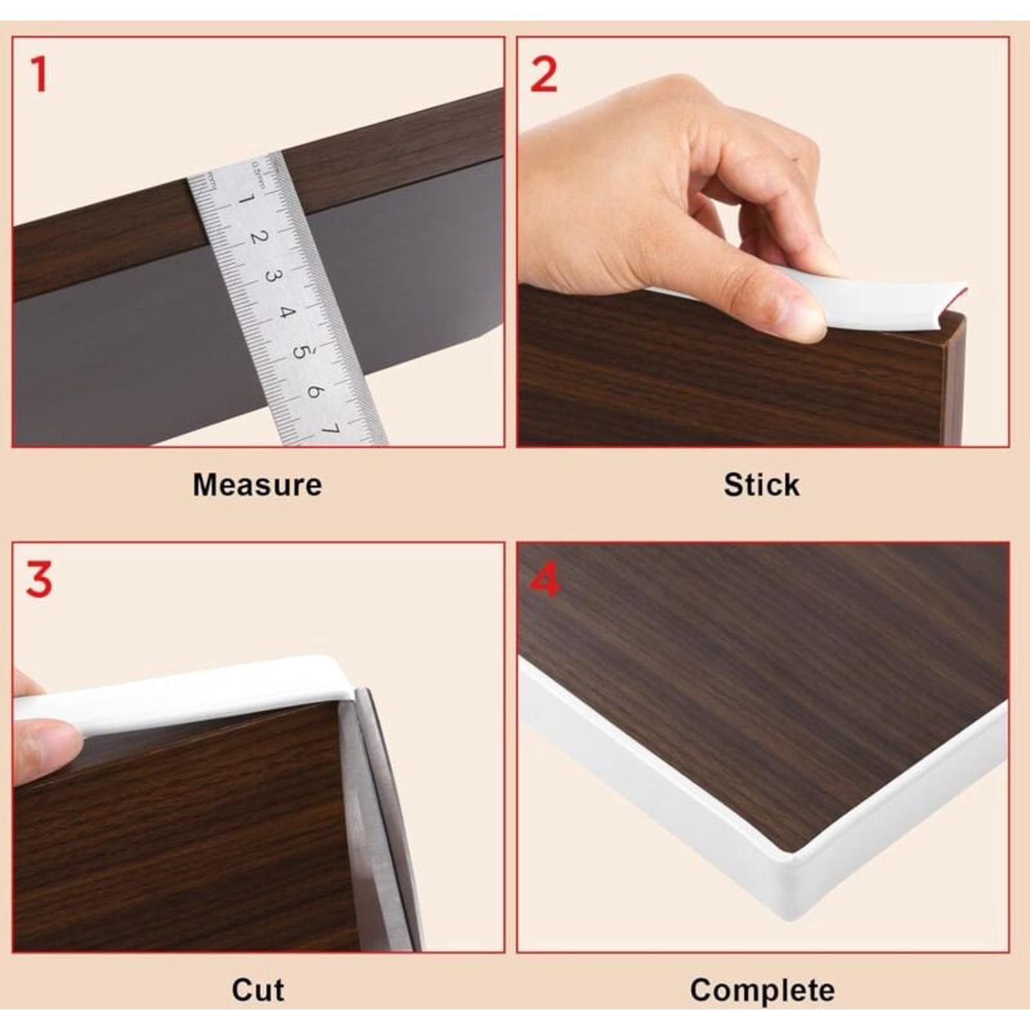 Bande de Chant en Forme de U, Protection de Bord de Meubles Flexible en TPE, Garniture de Bord Adhésif pour Étiquetage, Contreplaqué，18mm - 4