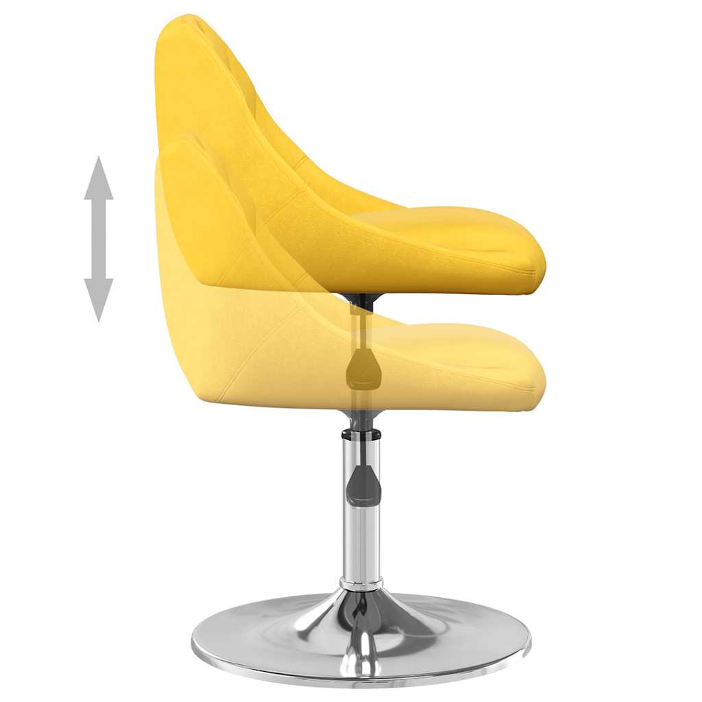 Chaises à manger pivotantes lot de 2 jaune moutarde velours vidaXL - 7
