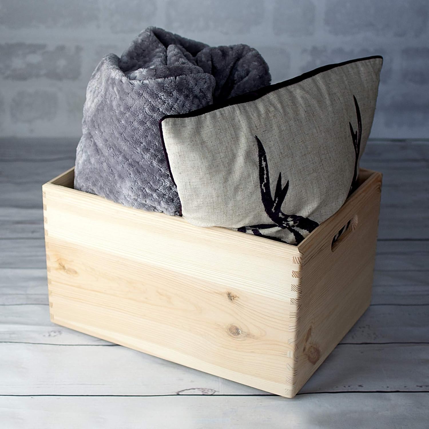 Creative Deco Caisse Bois Rangement | 40 x 30 x 24 cm (+/- 1cm) | Boîte Rangement Bois avec Poignées | Caisse Rangement Bureau | Casier de Rangement - 8
