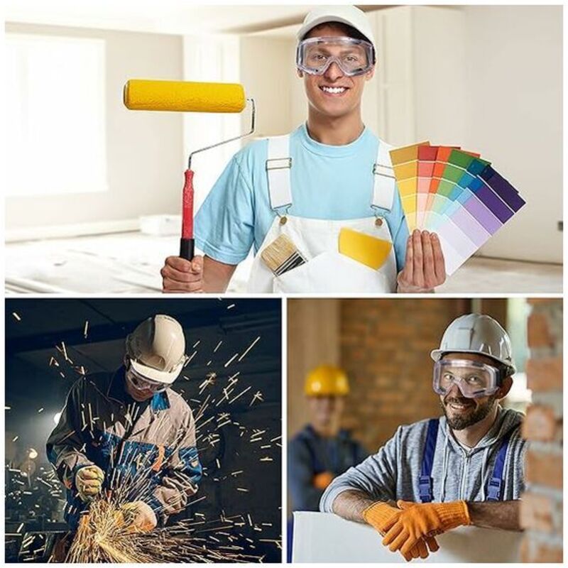 Lunettes de Protection Anti-buée Surlunettes de Sécurité Anti-rayures Idéal pour Bricolage, Chimie, Travaux, Chantiers, - 5