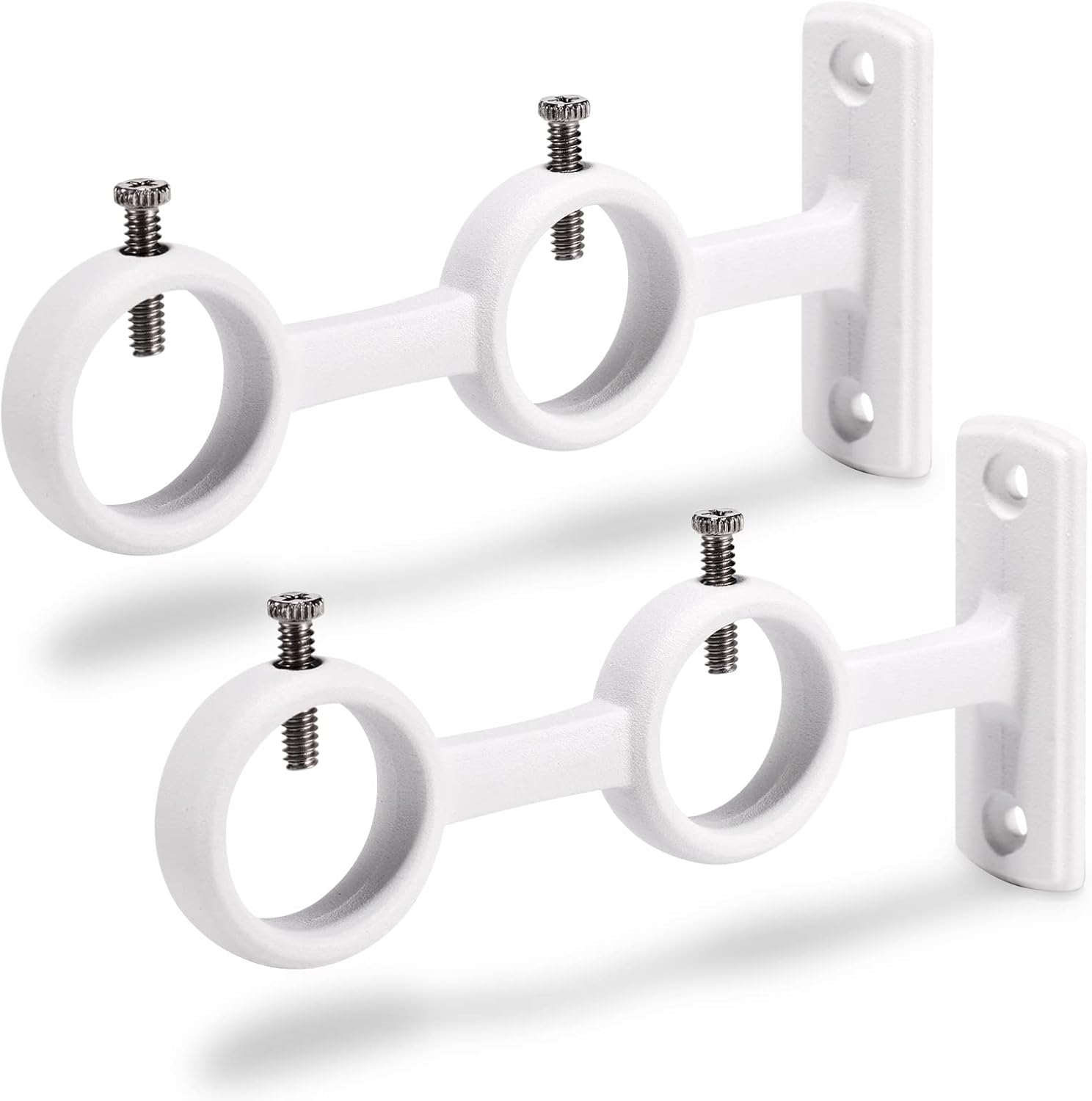 Confezione da 2 supporti per asta per tende con ganci regolabili, viti incluse. Per cucine, soggiorni e camere da letto. Marrone (25 mm) | Leroy Merlin