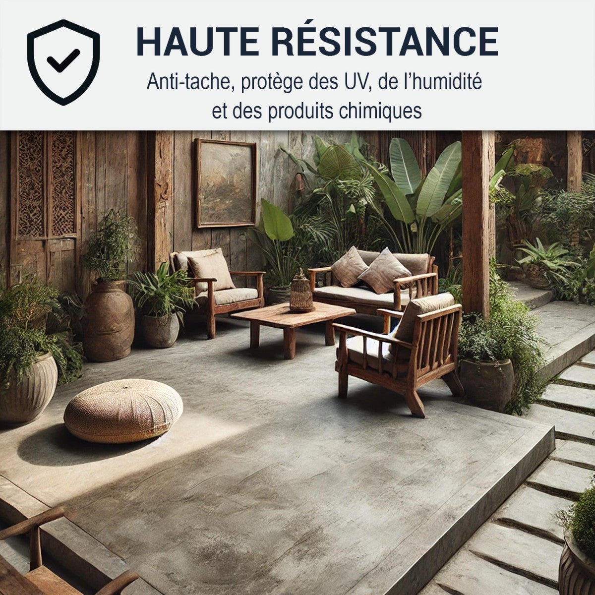 Vernis béton, extérieur ou intérieur, dalle, ciment, enduit : EASYCONCRETE - 5 L - ARCANE INDUSTRIES - 3
