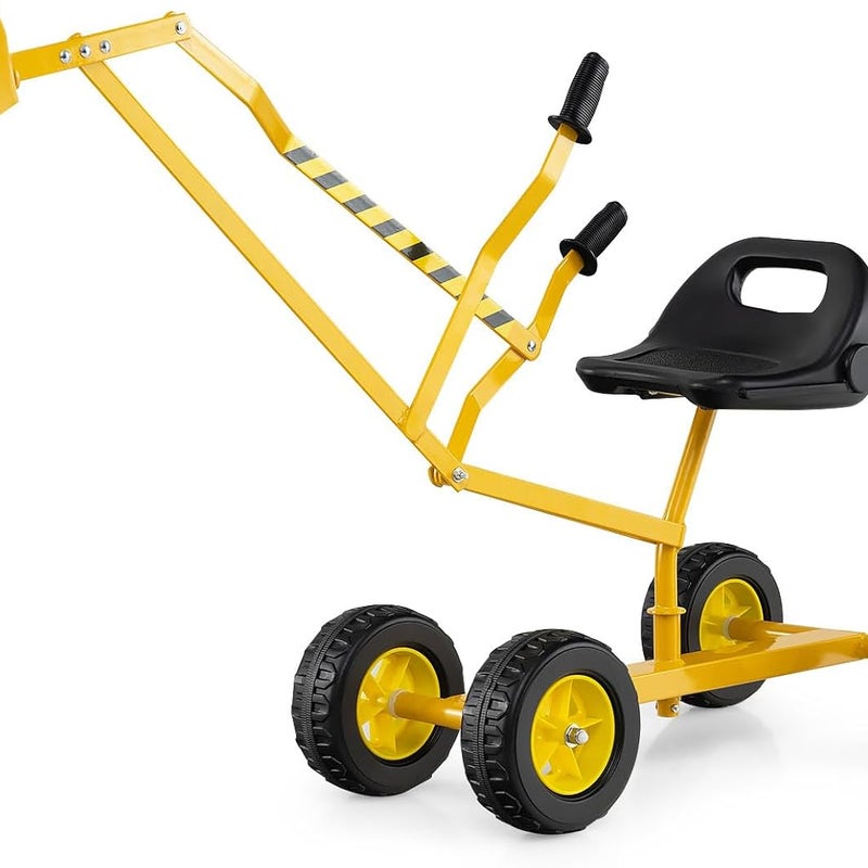 Metalowa Koparka dla Dzieci, Zabawka do Piaskownicy z Obrotowym Fotelem o 360°, Zabawka Koparka do Piasku, Ziemi, Śniegu