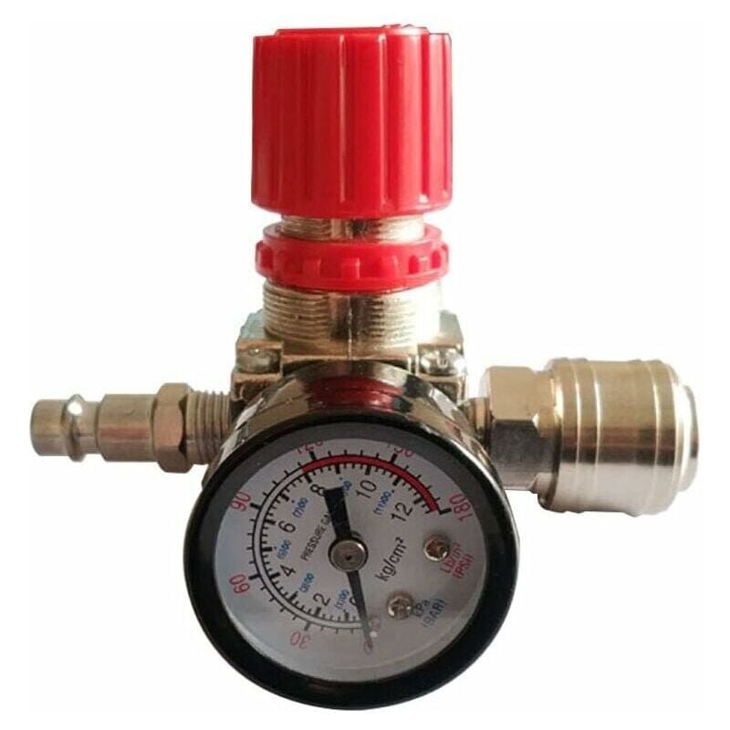 Regulator ciśnienia sprężarki powietrza 1/4" Reduktor pneumatyczny Zawór regulacji ciśnienia 180psi 12bar (Zawór trójdrożny)