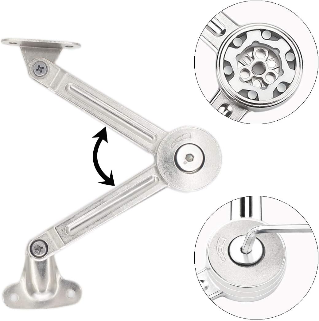 Lot de 2 compas à système d’amortissement pour abattants de portes relevables de placard de cuisine - 3