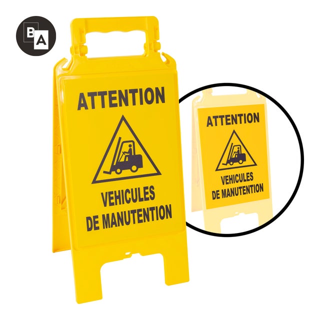 Chevalet modulable jaune - Attention véhicules de manutention - 4280639