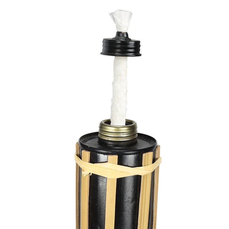 Lot de 12 torches de jardin en bambou, hauteur&nbsp;: 90&nbsp;cm, torches à huile avec mèche - 6