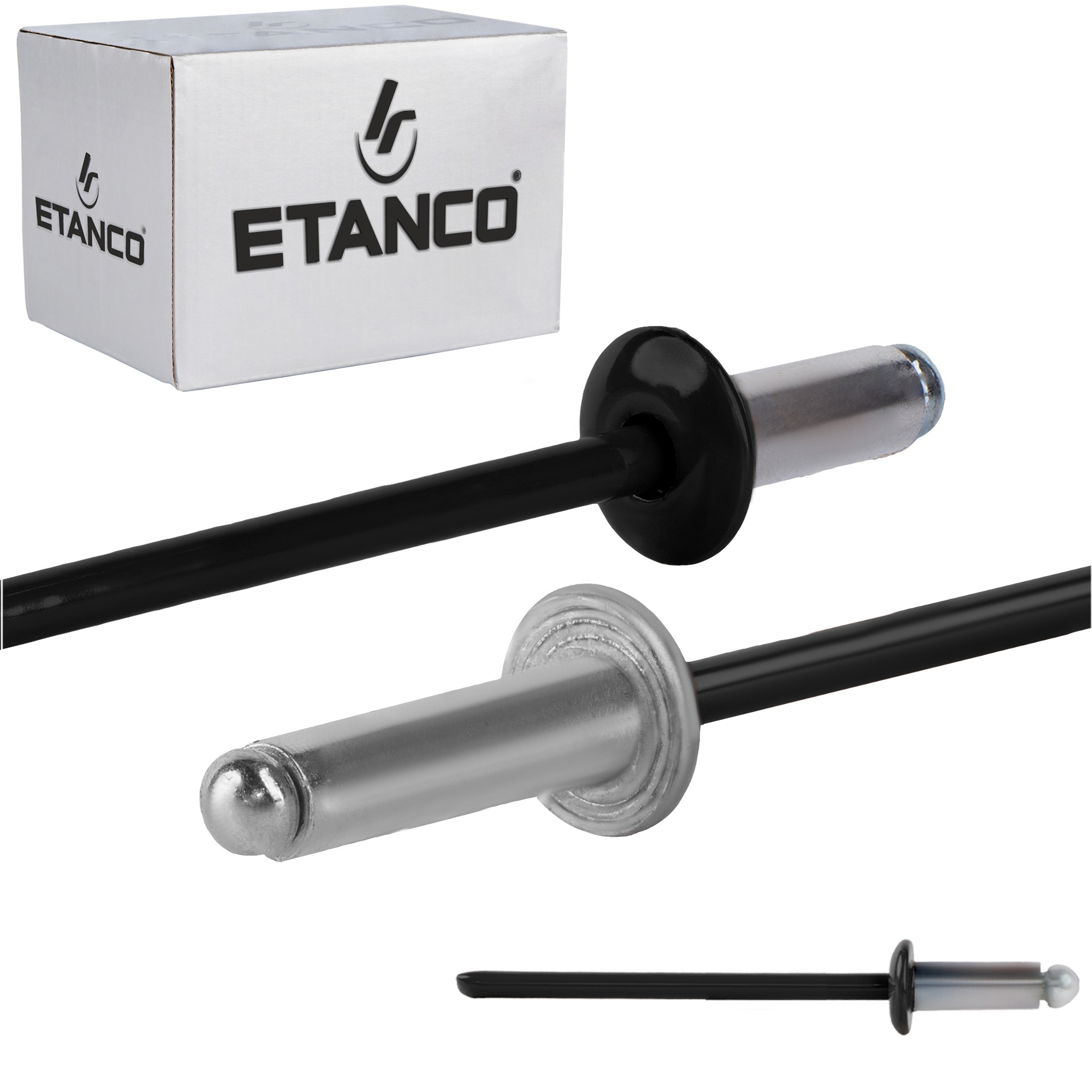 Nity aluminiowe zrywalne Etanco 3,2x8 mm RAL 9005 500szt