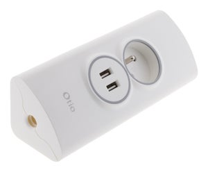 Multiprise d'angle 2P 16A + 2 USB à câbler Blanc - Otio