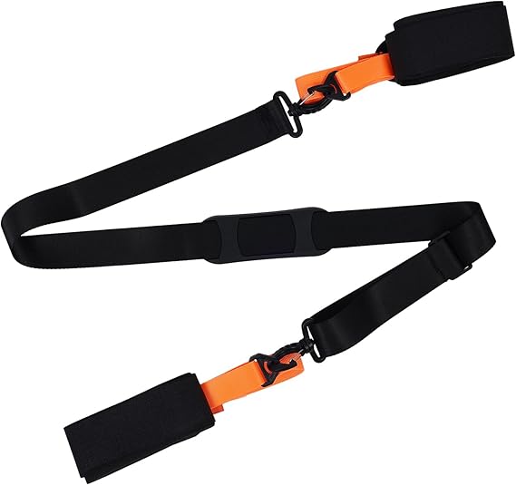 2 Sangles De Ski Réglables 52,5 Cm – Avec Patin Antidérapant Et Boucle 360°, Pour Skis, Chaussures Et Patins, Léger 58 G